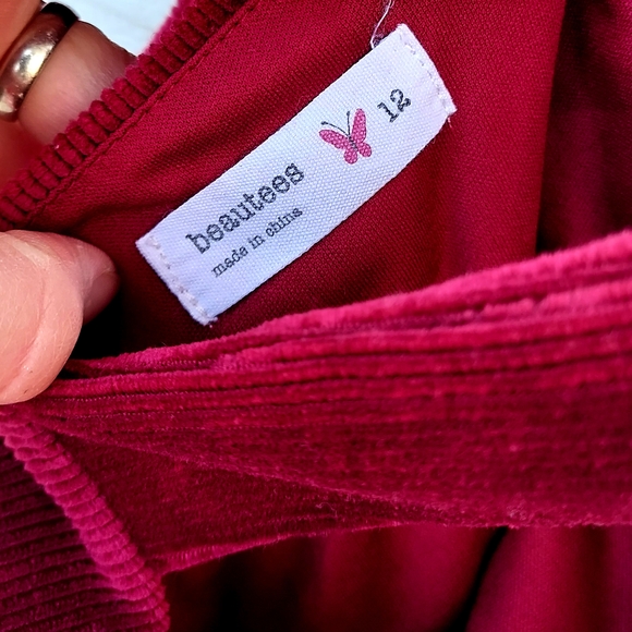 Beautees Burgundy Kids Casual Dress - Picture 5 of 6